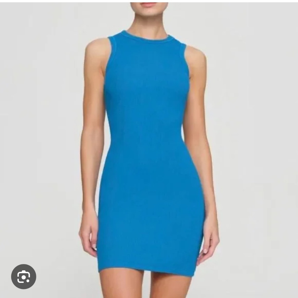 SKIMS Cotton Rib Tank Dress in Mykonos